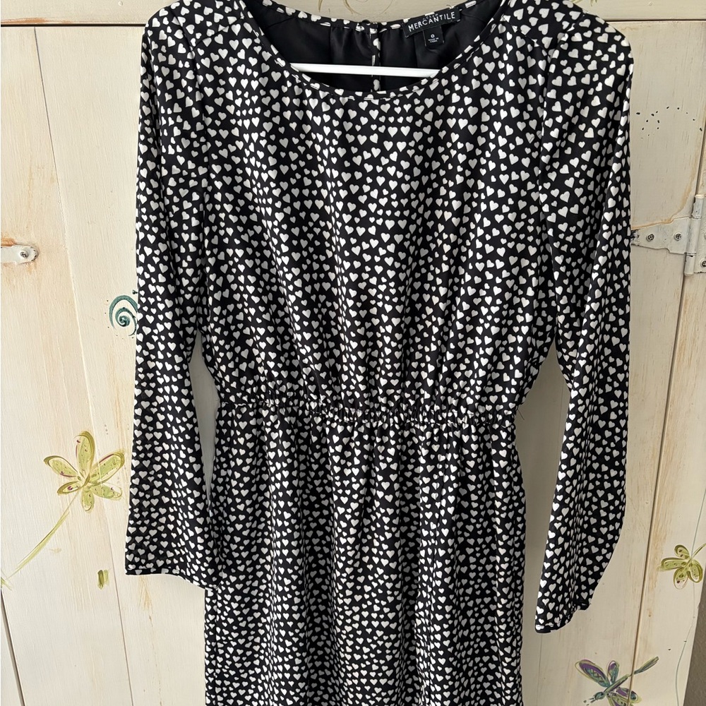 Black and White Heart Print Dress